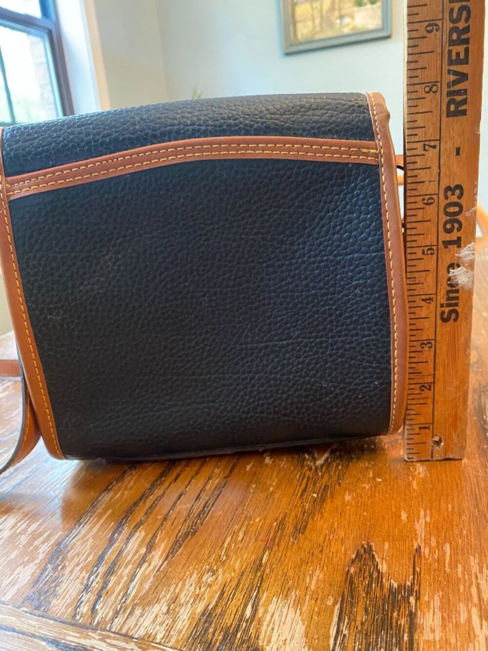 Vintage Dooney & Bourke Essex Mini Crossbody Bag USA Black & Brown - Picture 5 of 10